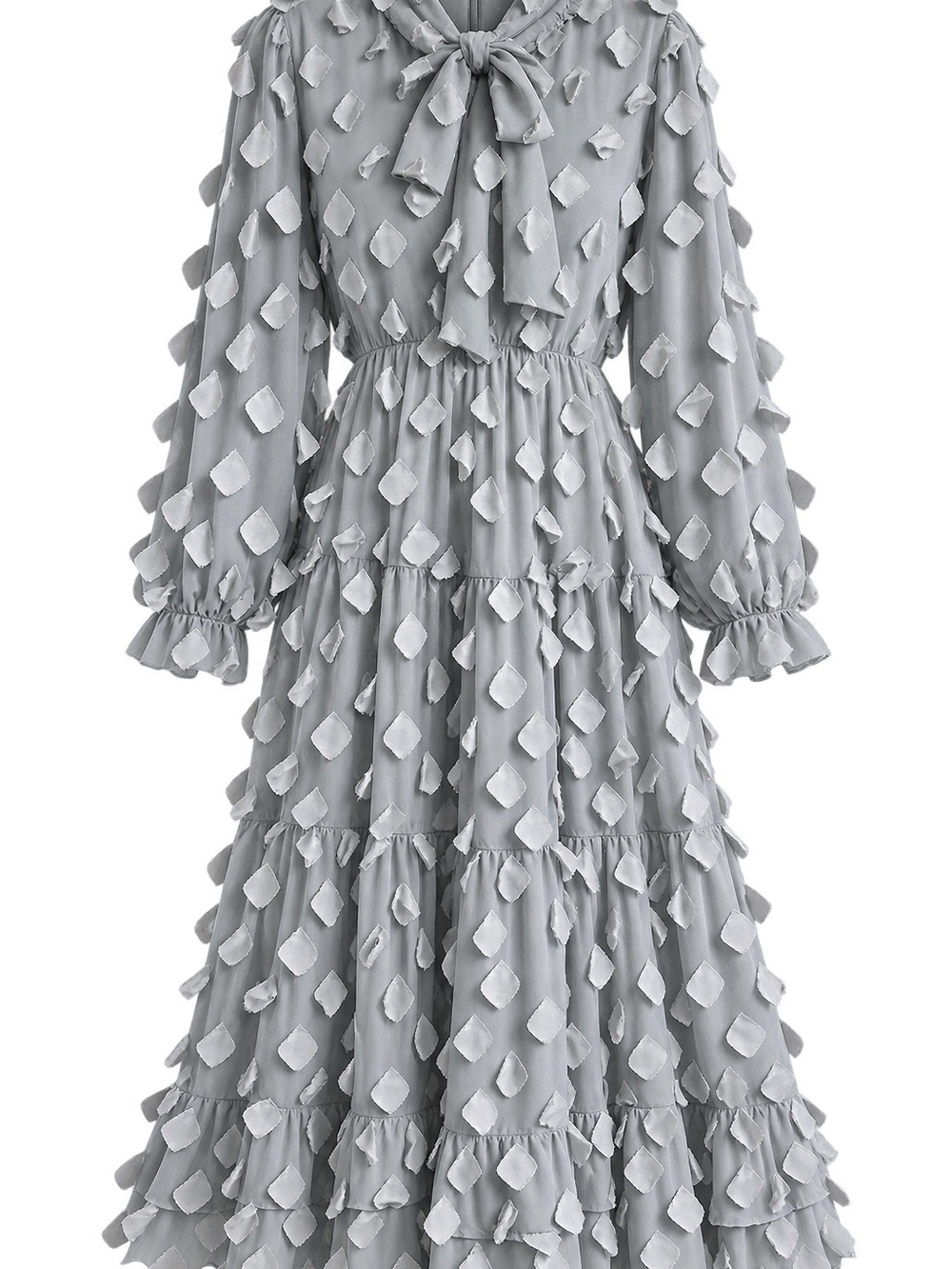 Dainty Jewells Light Blue Tie-Neck Maxi Dress